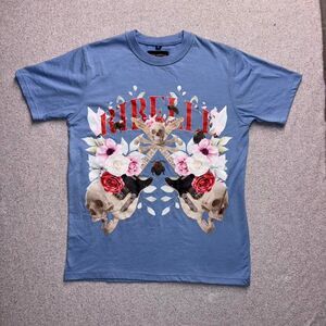 Stay Ribelle Men's Blue Graphic Print T-shirt Small